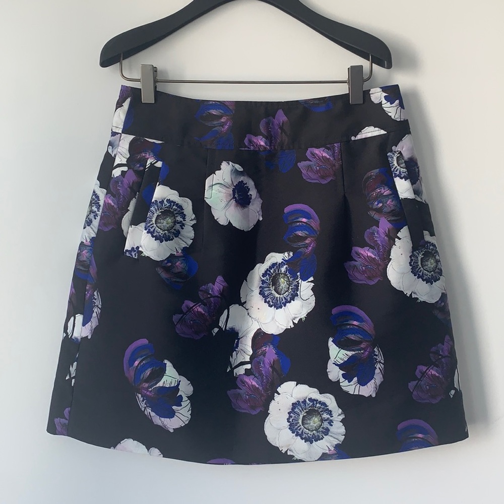 J Crew structured floral mini skirt